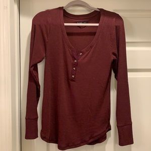 A&F long sleeve henley shirt
